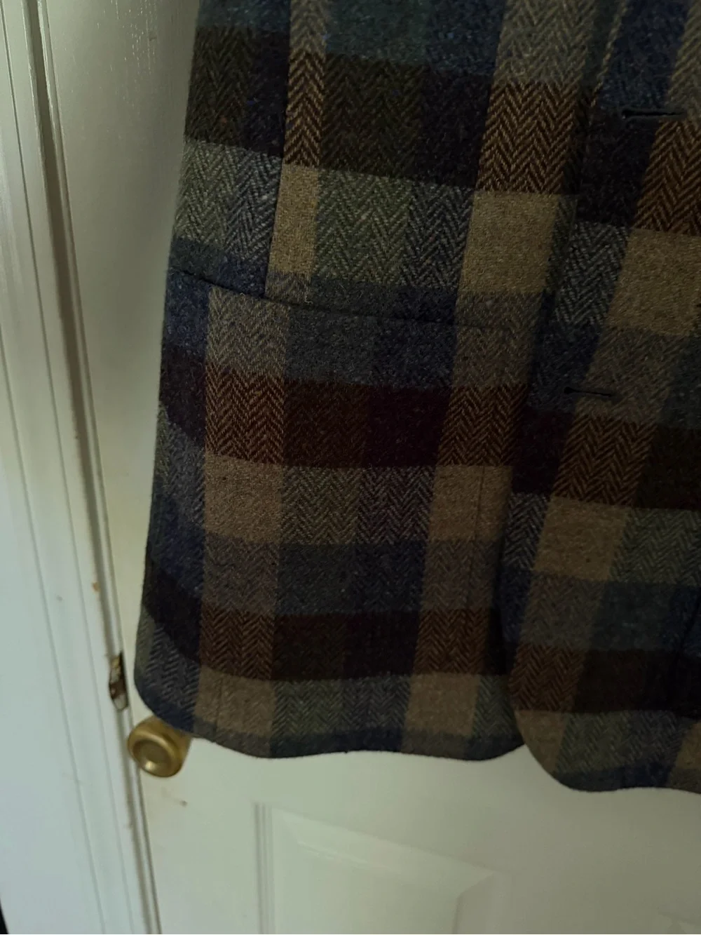 J. Crew Men's Plaid Sport Coat in Brown, Blue & Tan
